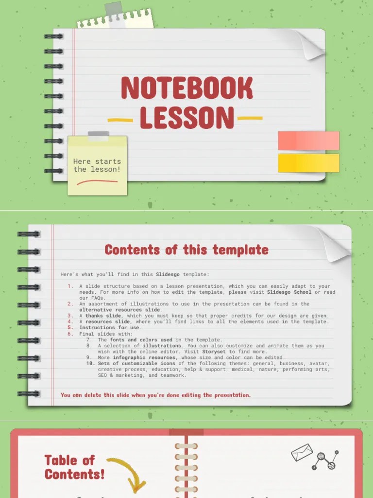 Notebook Lesson XL by Slidesgo PDF
