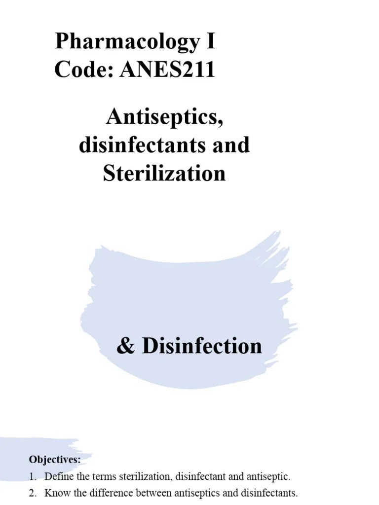 3. Antiseptics disinfectants and Sterilization PDF
