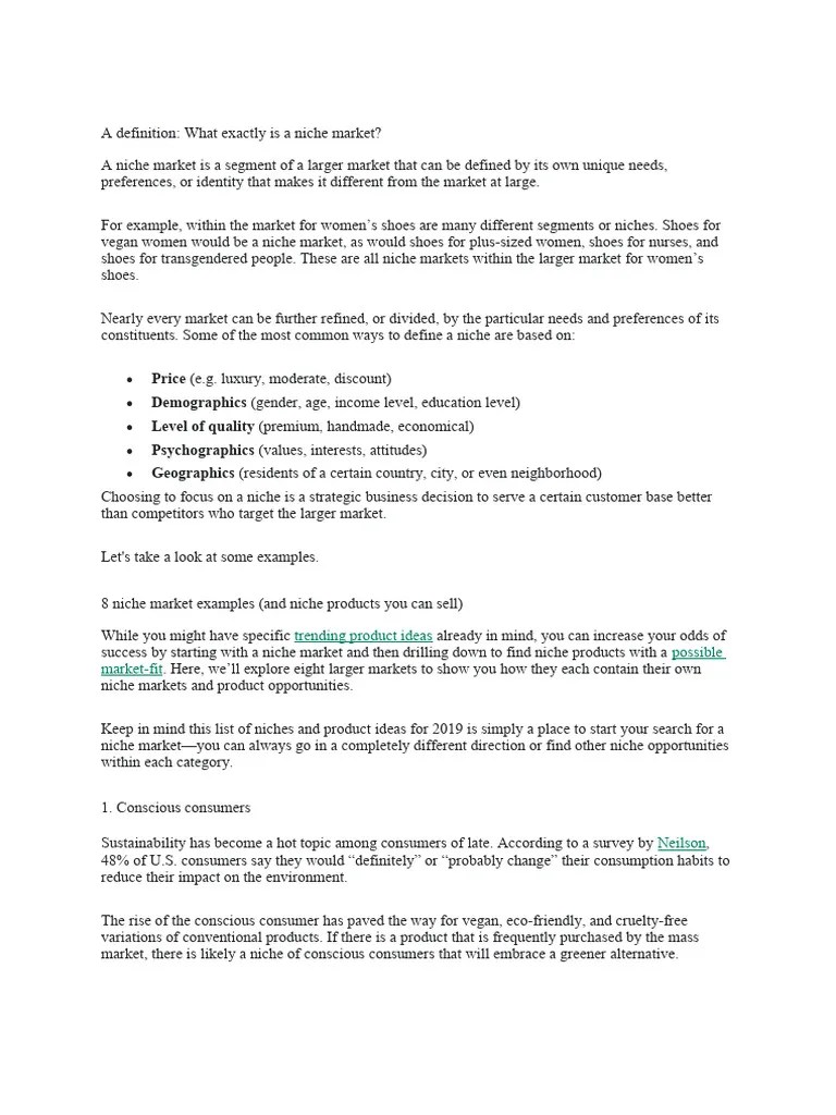 3.5 Niche Marketing PDF Cost Of Living Market (Economics)