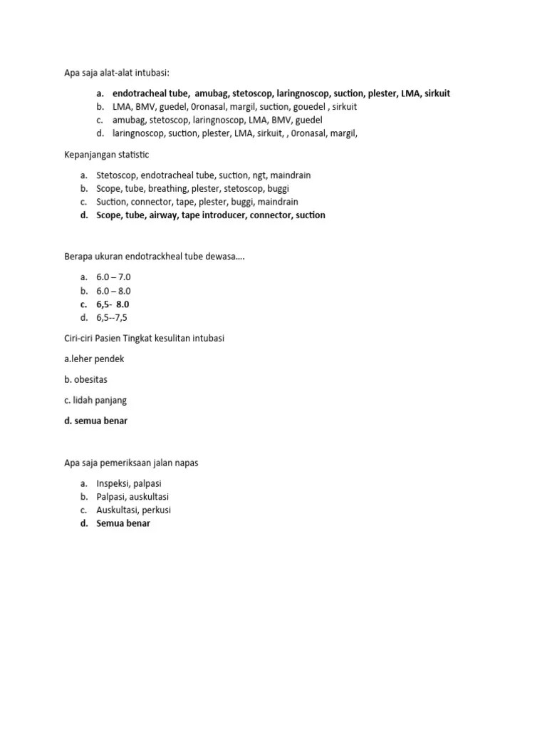 Soal Pre Test Icu | PDF