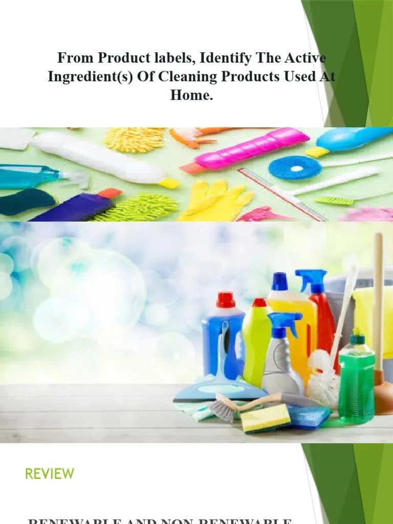 From Product Labels, Identify The Active Ingredient(s) of Cleaning Products Used at Home PDF