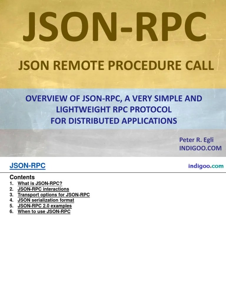 JSONRPC JSON Remote Procedure Call Json Soap