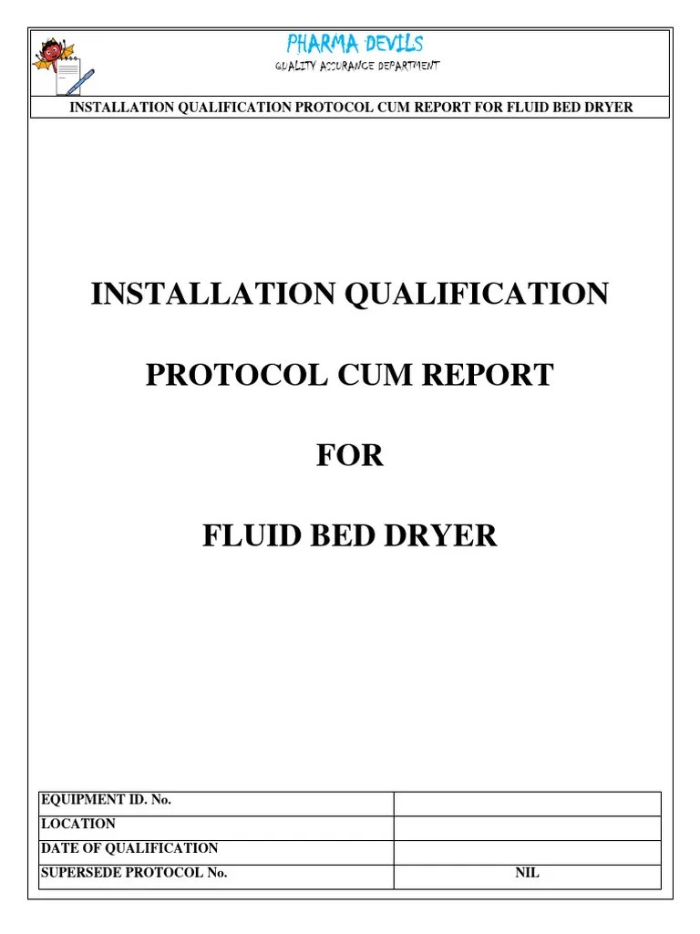 Installation Qualification For Fluid Bed Dryer PDF