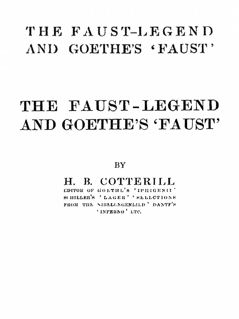 The Faust Legend and Goethes Faust PDF