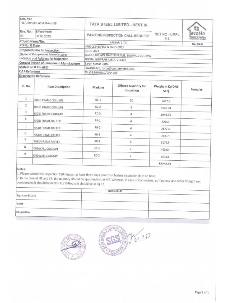 HR Paint Batch Certificate PDF