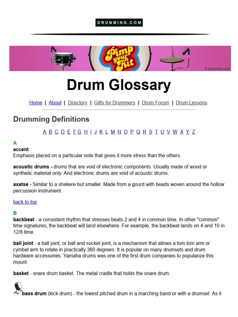 Drum Glossary and Terms PDF