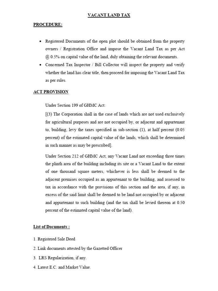 Procedure_Vacant Land Tax PDF