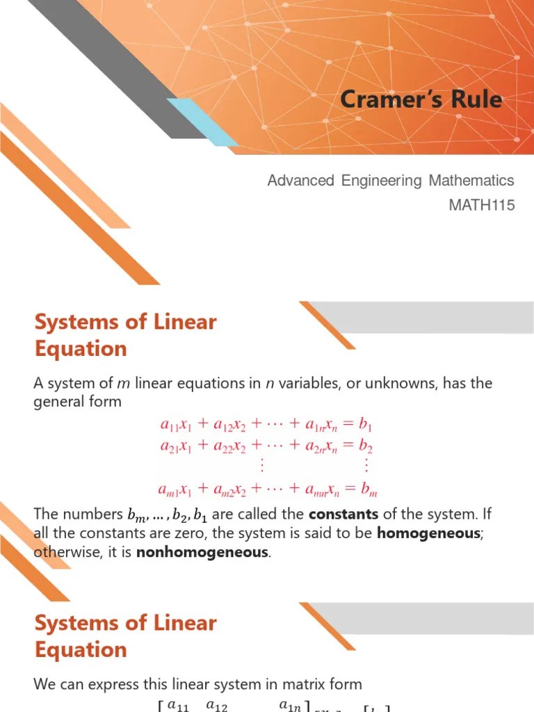 Cramer's Rule PDF