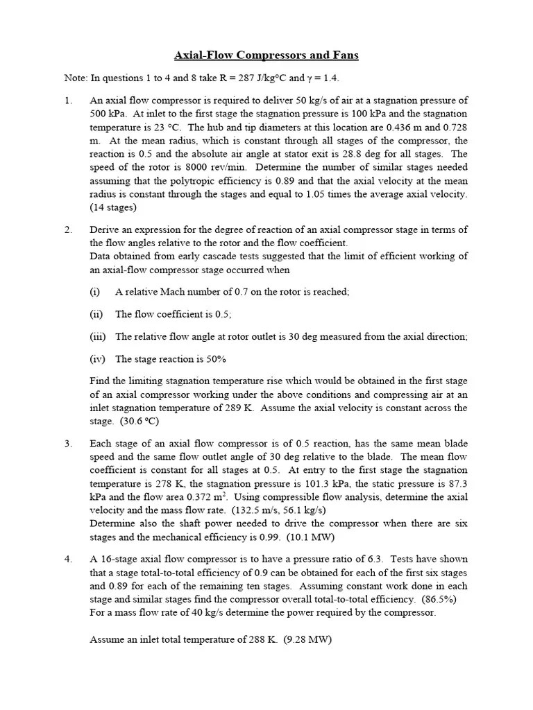Axial Flow Compressors and Fans - Dix | PDF | Turbine | Classical Mechanics