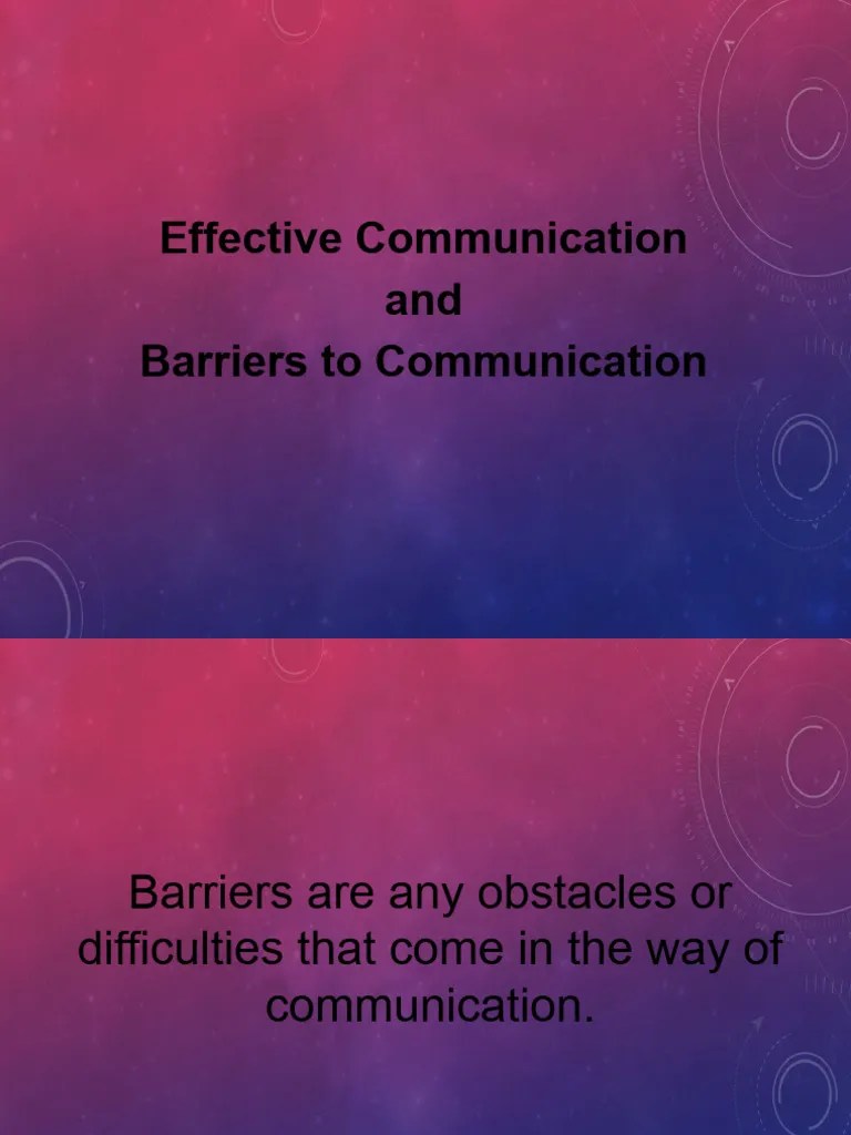 L3 Barriers To Communication PDF Communication Information