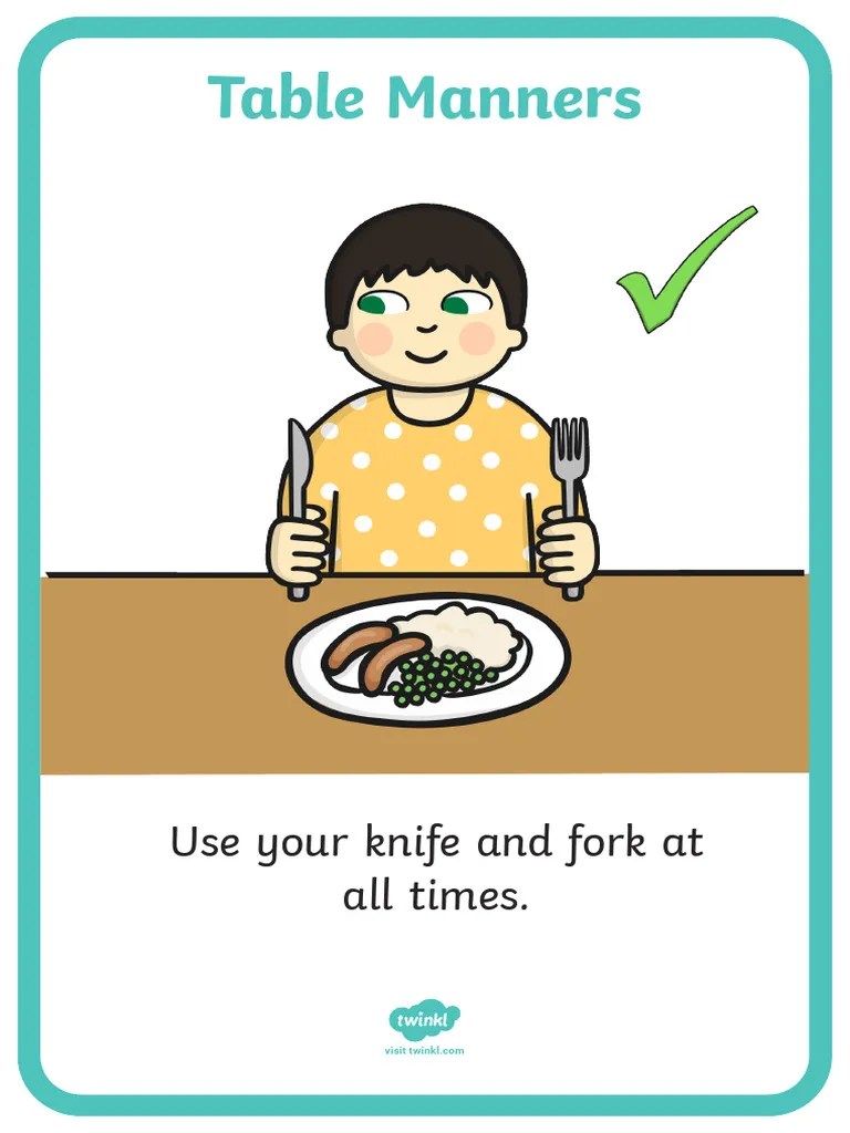 T C 310 Table Manners Rules Display Posters Ver 3 PDF