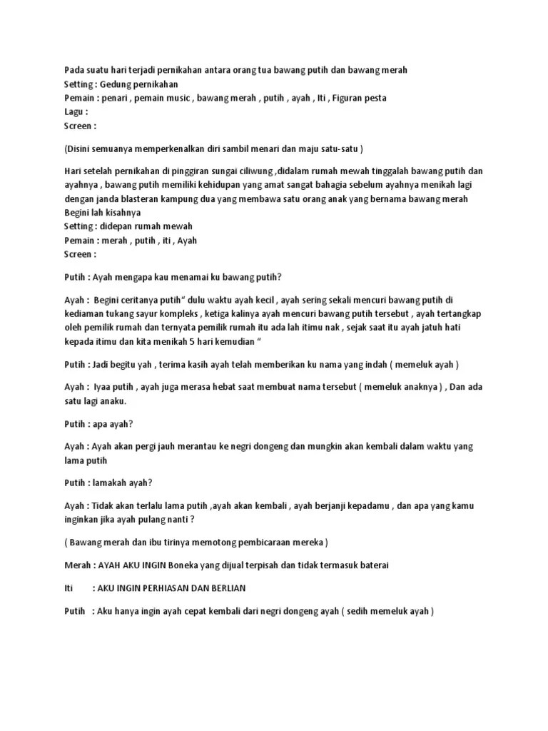 Naskah Drama Bawang Merah Bawang Putih | PDF