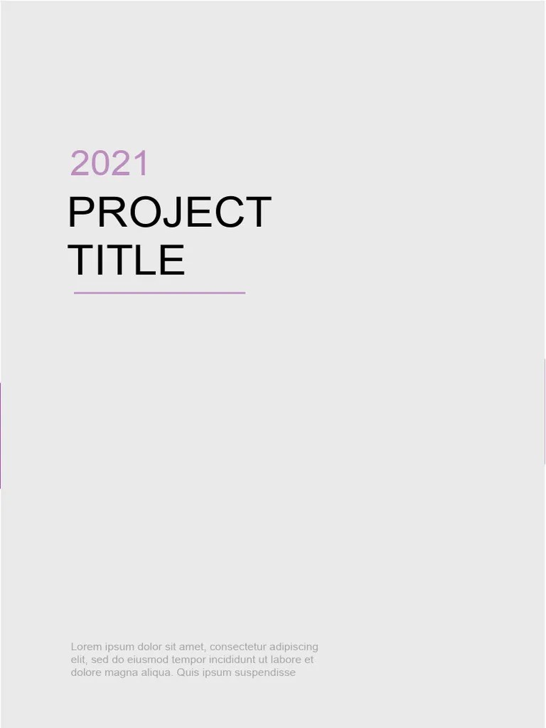 Project Cover Page Template PDF