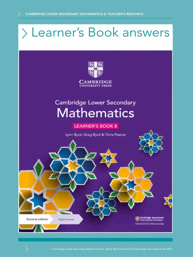 Cambridge Lower Secondary Maths Learner 8-Answers | PDF