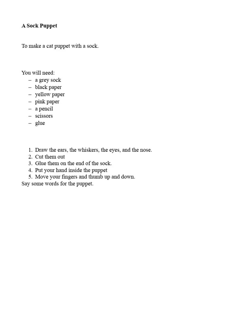 Sock Puppet Procedure PDF