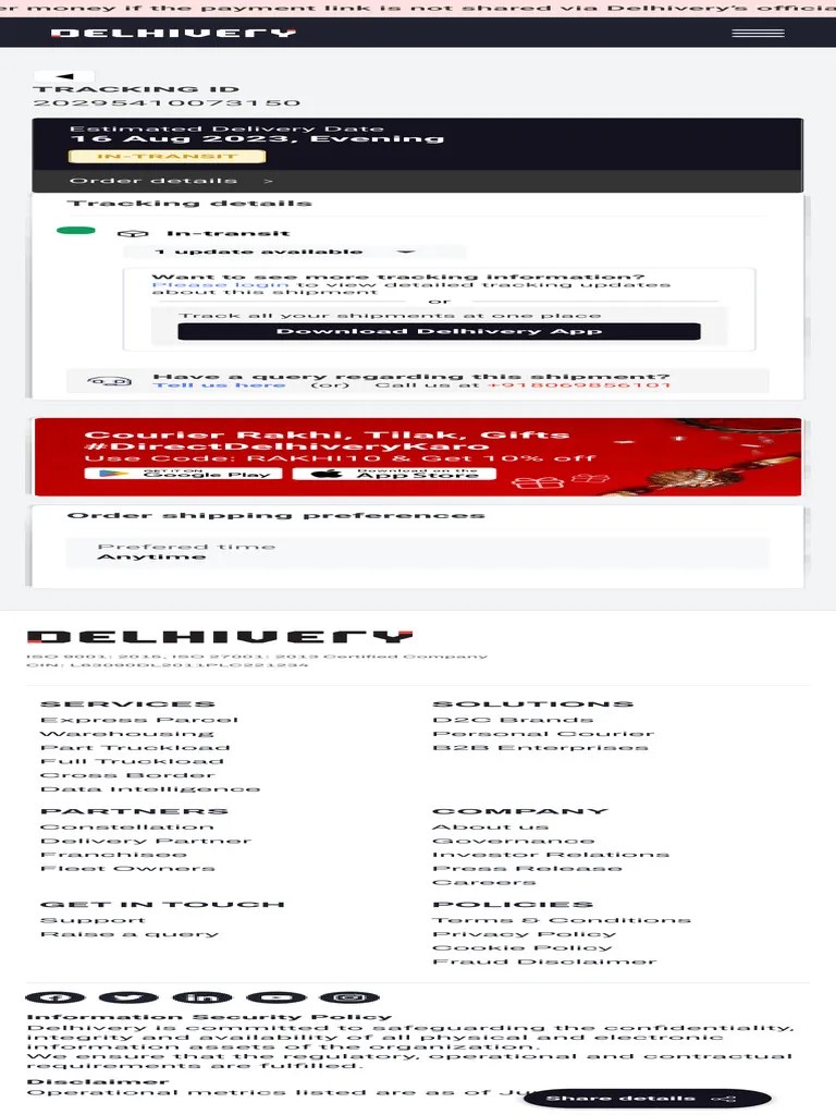 Delhivery Tracking PDF