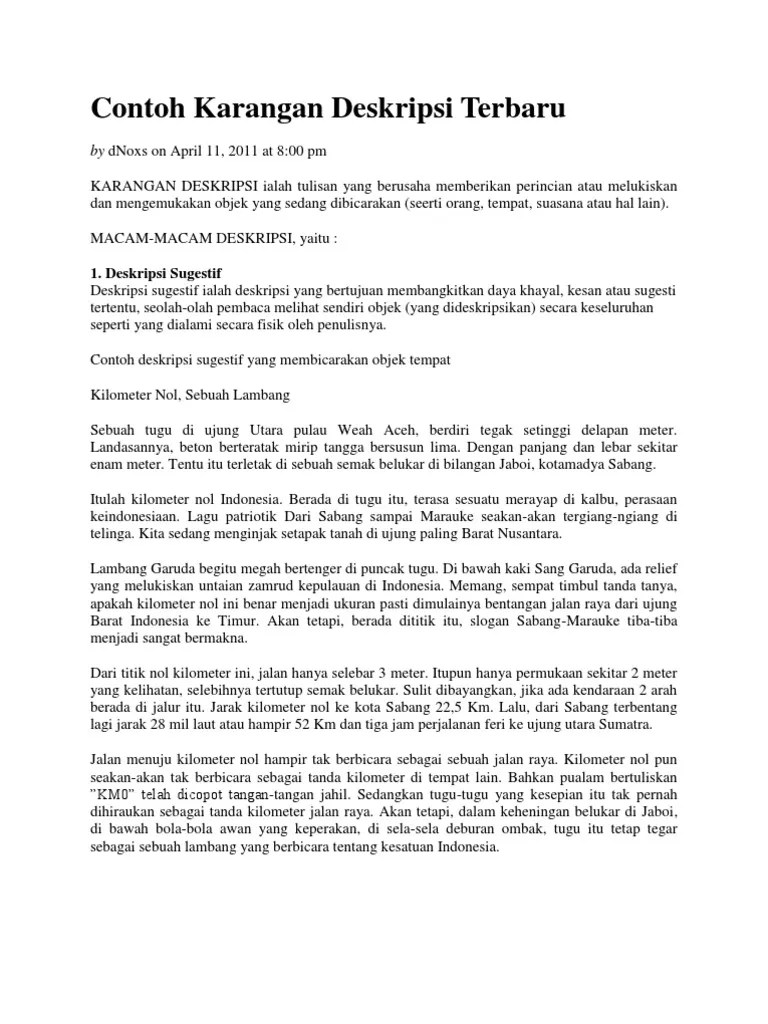 Contoh Kalimat Deskripsi Singkat - Mosaicone