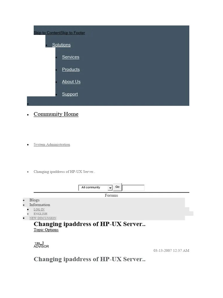 Changing Ip Address of HP Ux Server PDF