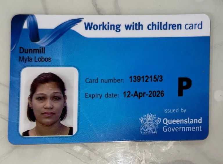 NDIS Blue Card Myla Dunmill PDF