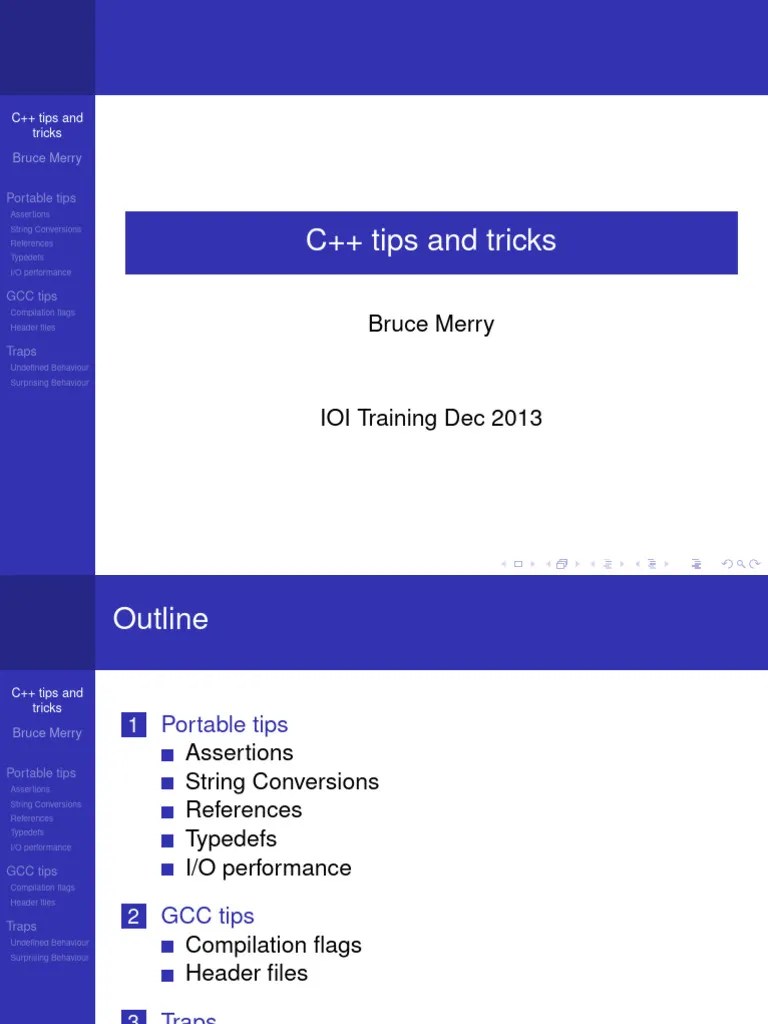 C++ Tips and Tricks by Bruce Merry PDF Parameter