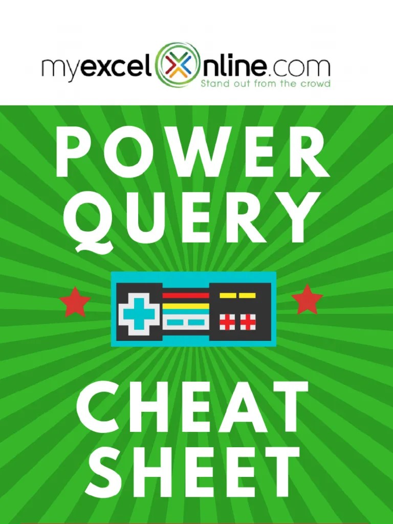 Power Query Cheat Sheet PDF
