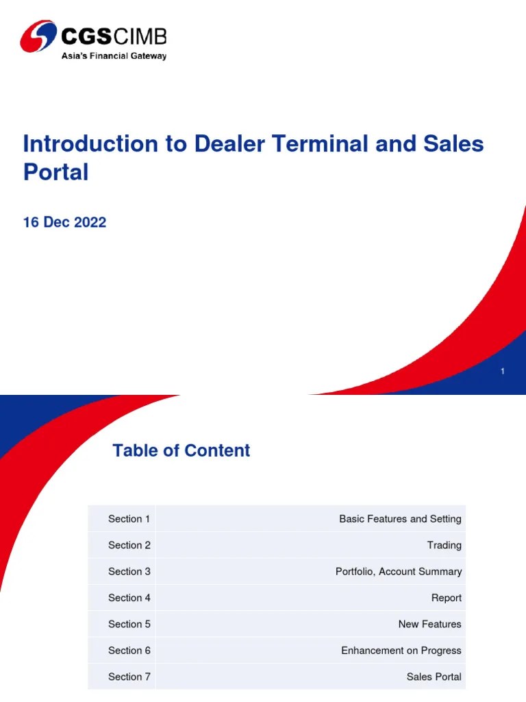 Introduction To Dealer Terminal PDF