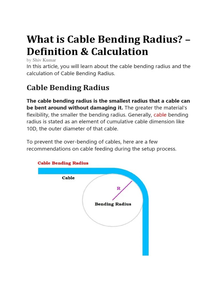 Cable Bending Radius PDF