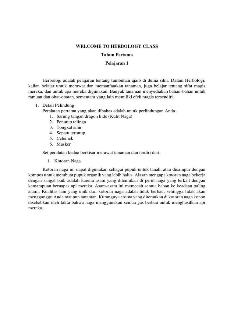 Herbology Tahun Pertama PDF