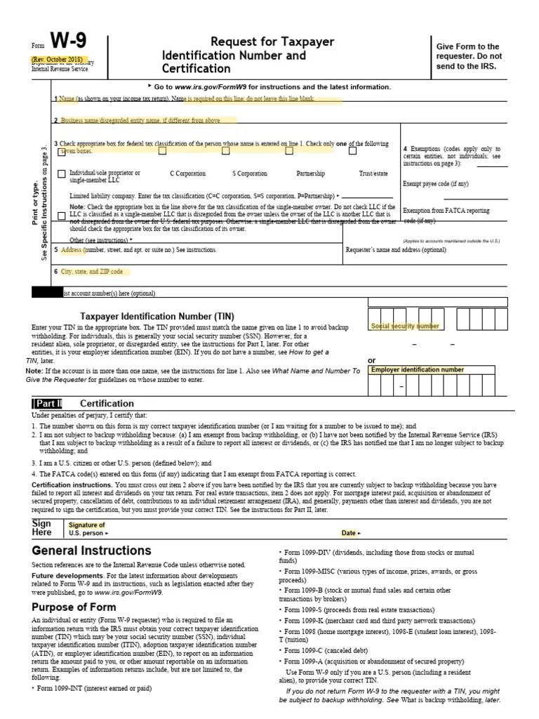 W9 October 2018 PDF Limited Liability Company Trust Law