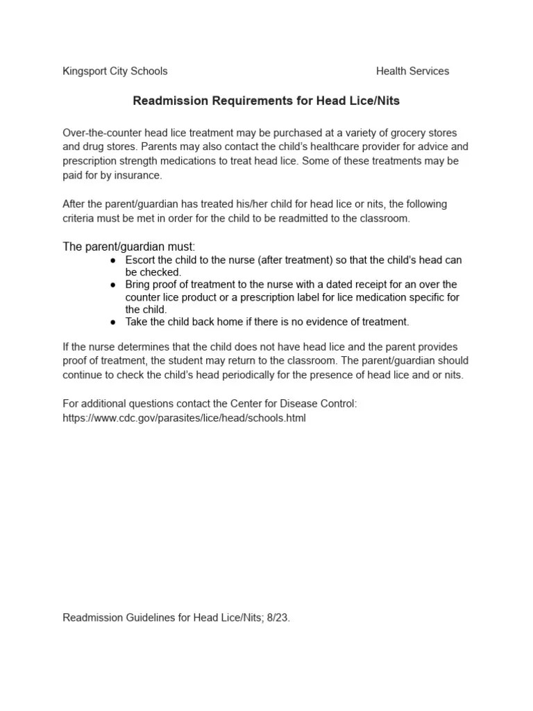 Readmission Requirements Lice PDF