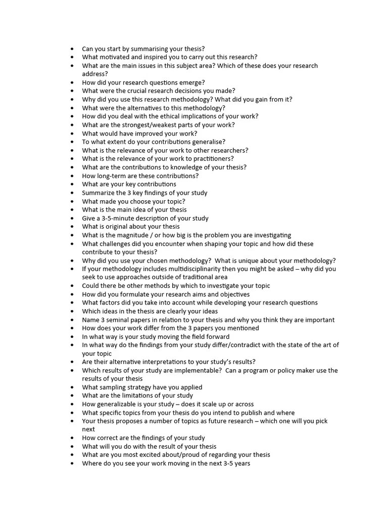 Viva Example Questions PDF