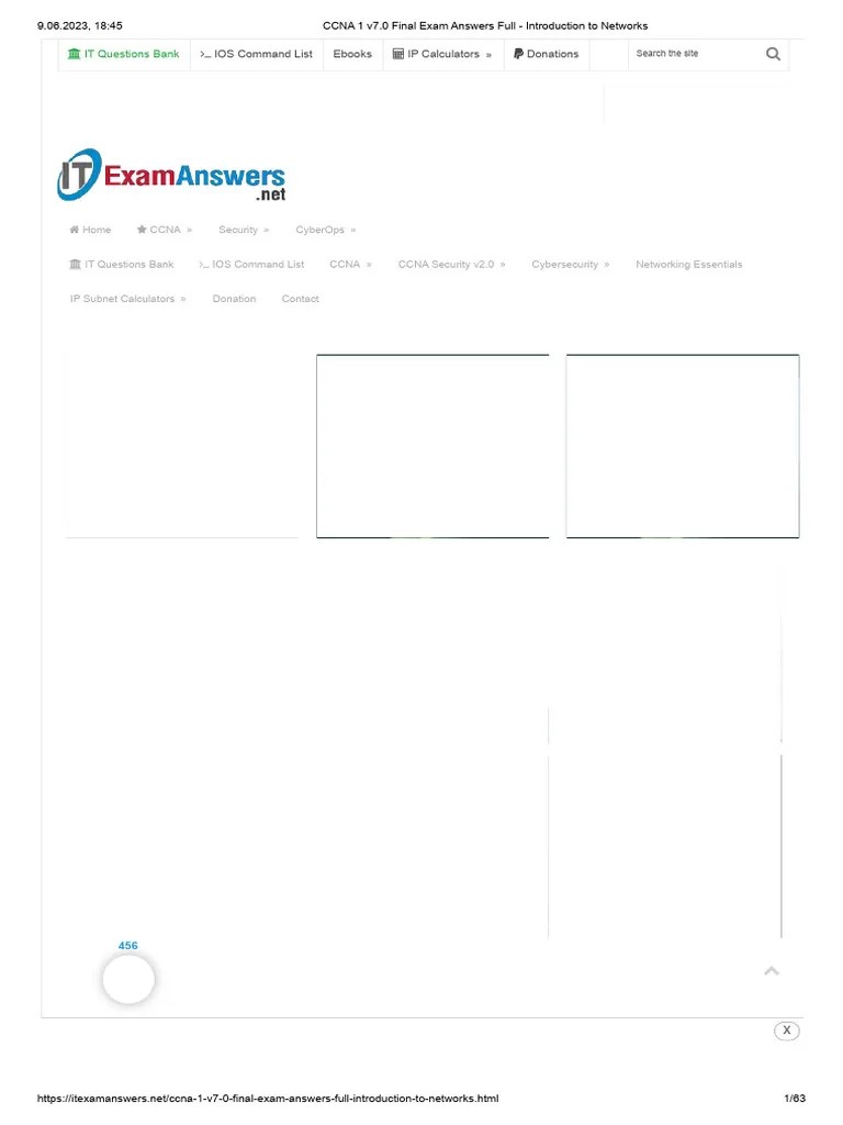 CCNA 1 v7.0 Final Exam Answers Full - Introduction To Networks | PDF