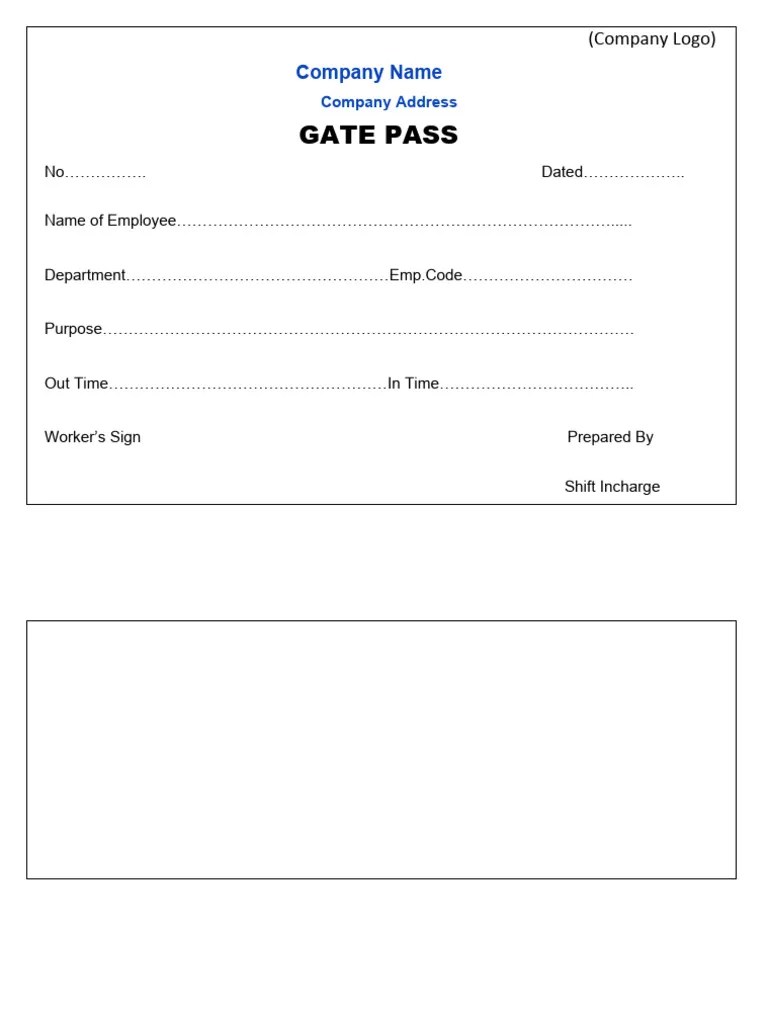 Gate Pass PDF