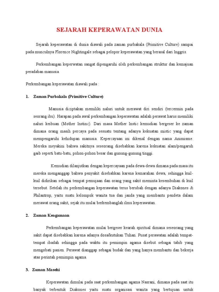 Sejarah Keperawatan Di Dunia (New) | PDF
