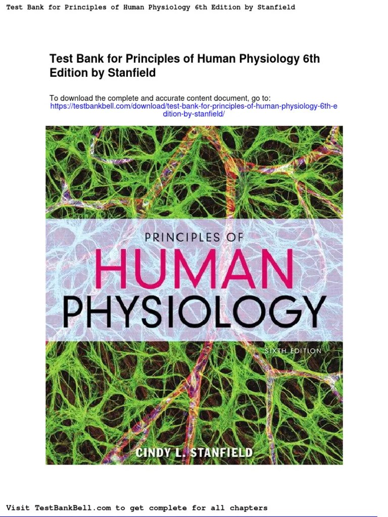 Test Bank For Principles of Human Physiology 6th Edition by Stanfield PDF