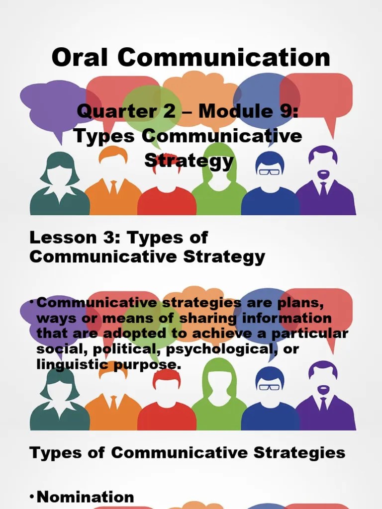 Oral Communication MOD 9 PDF Communication Conversation