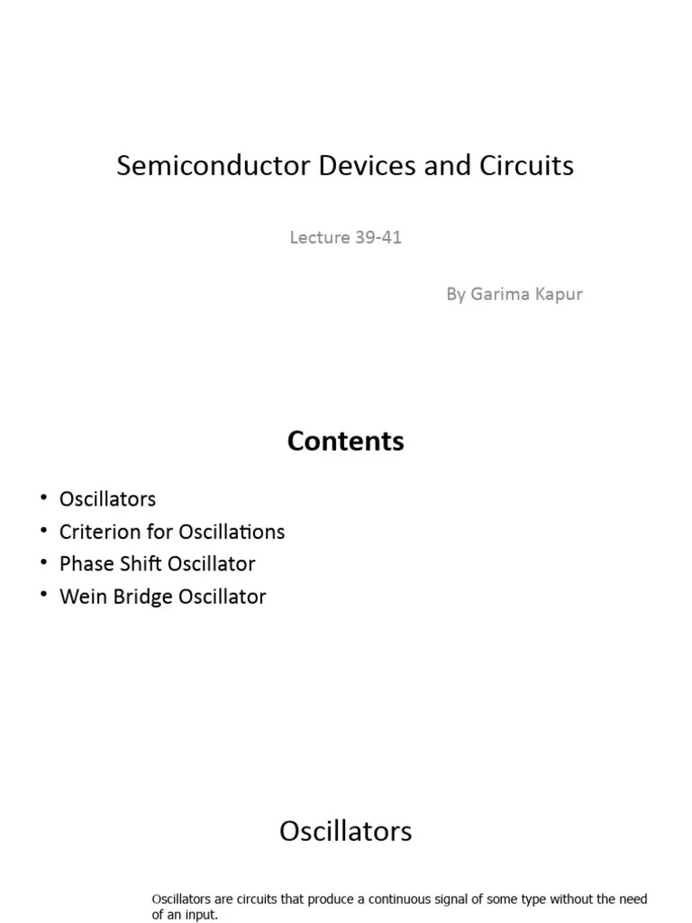 Lecture 3941 Oscillators SDAC PDF Electronic Oscillator