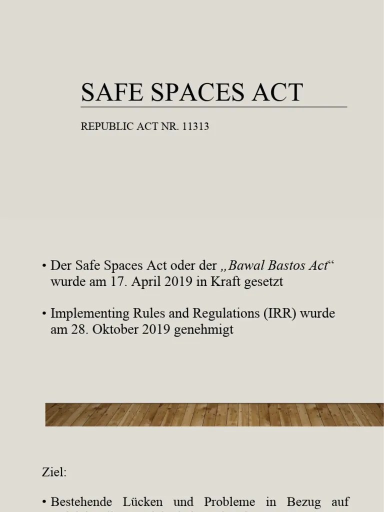 PowerpointPräsentation Des Safe Spaces Act RA 11313 PDF
