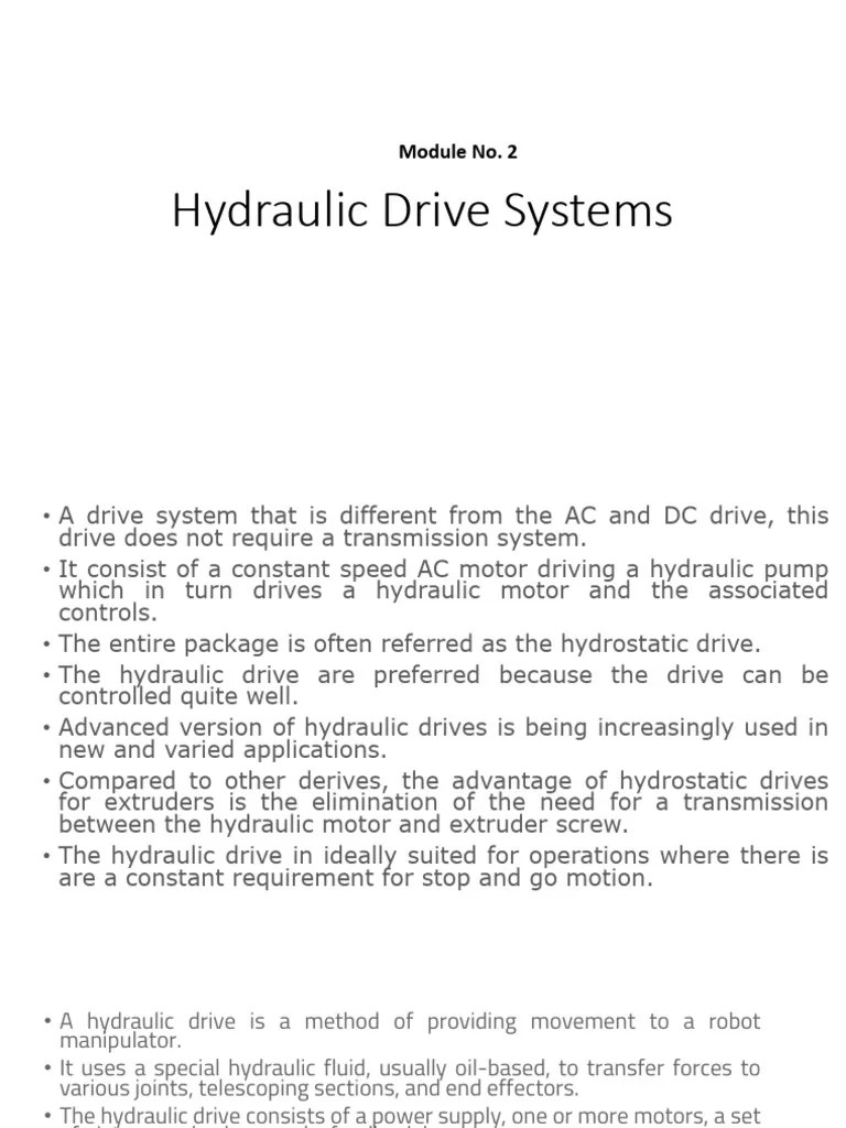 Hydraulic Drive Systems Module 2 PDF