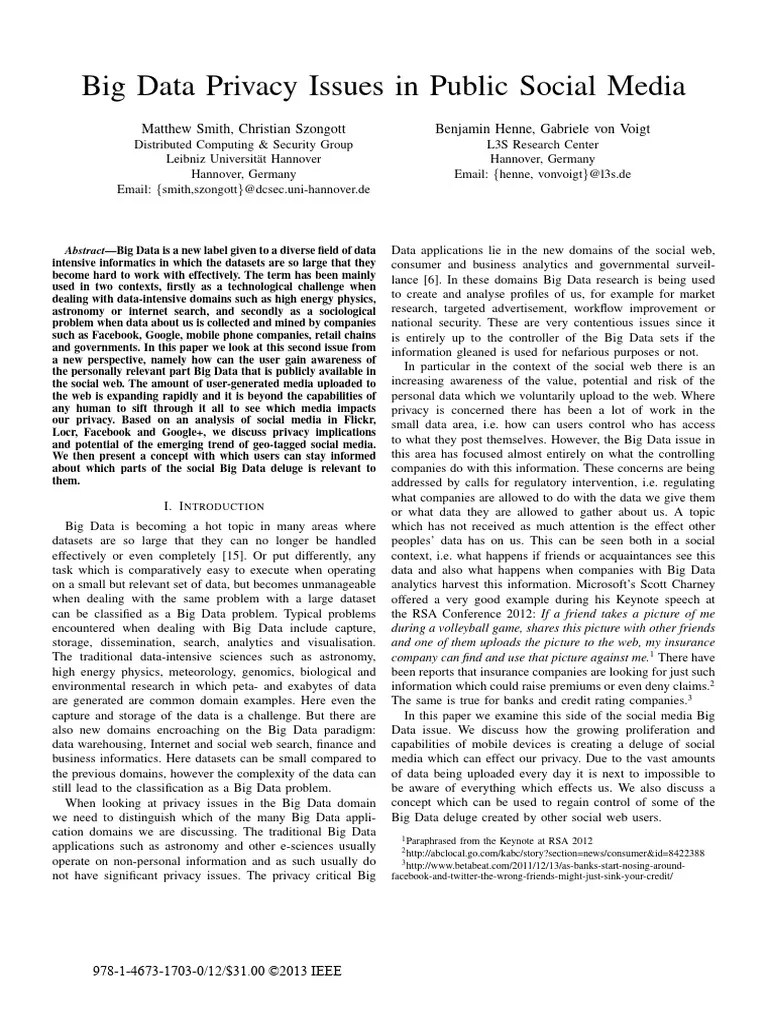 Big Data Privacy in Social Media PDF Privacy Metadata