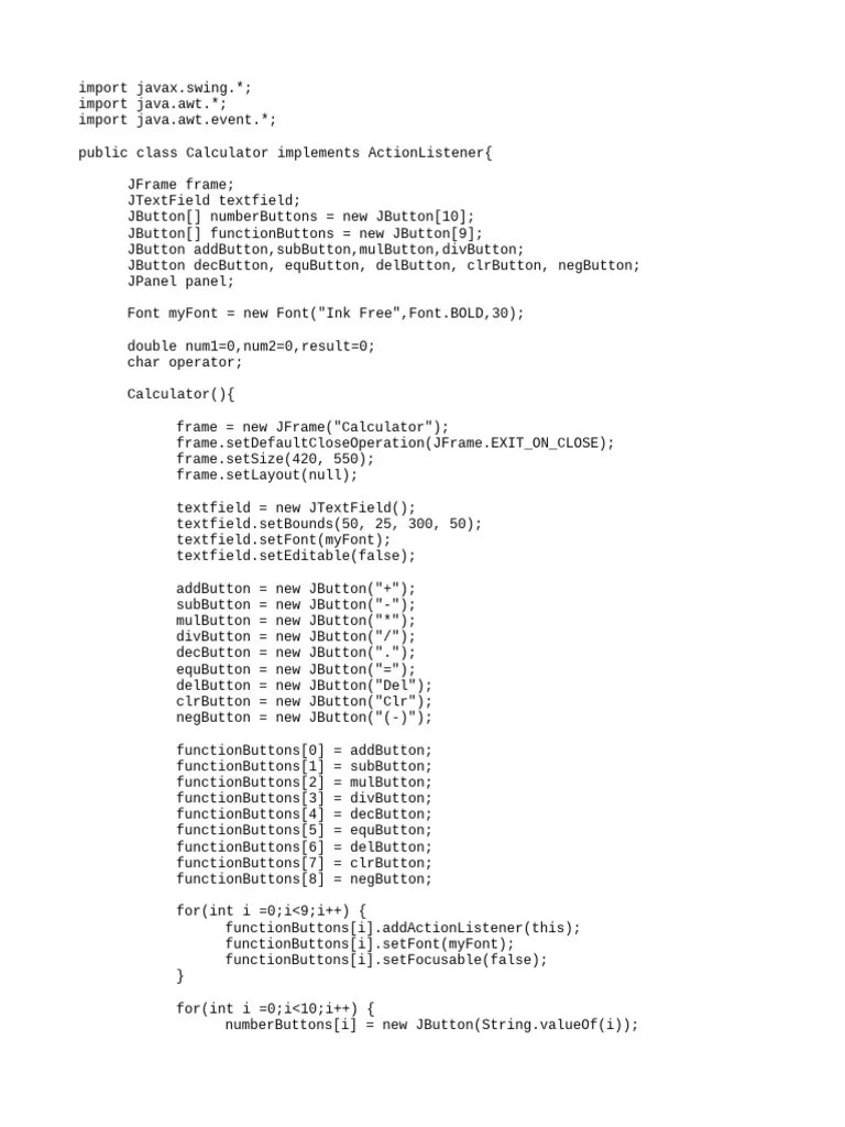 Java Calculator App PDF Concurrent Computing Operating System