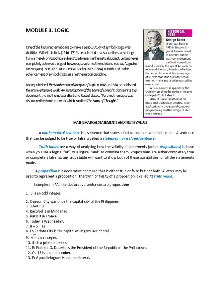 Math 104 Module 3 PDF If And Only If Truth
