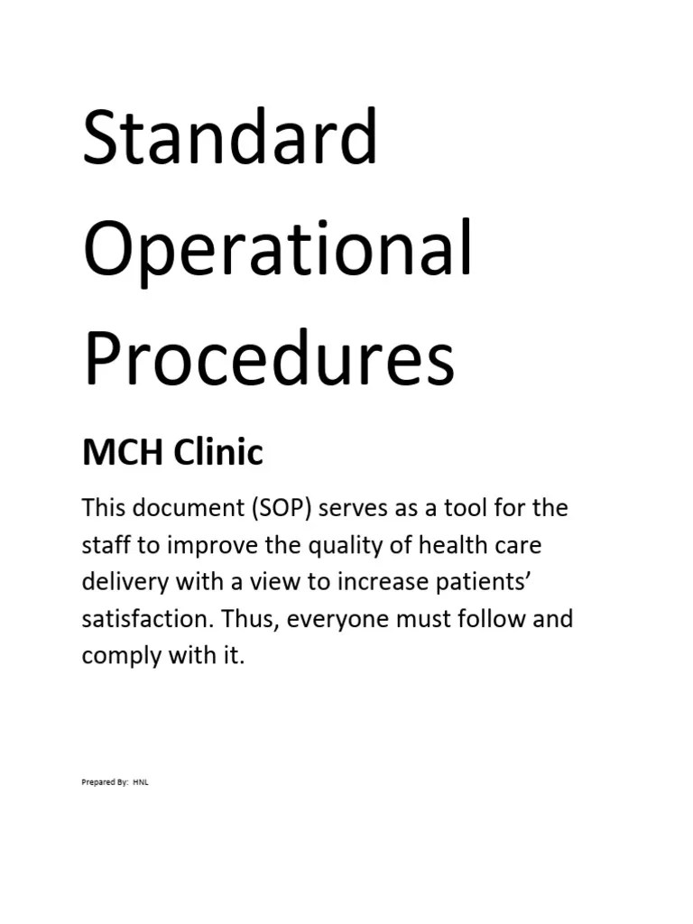 SOP Standards PDF Medical Record Patient