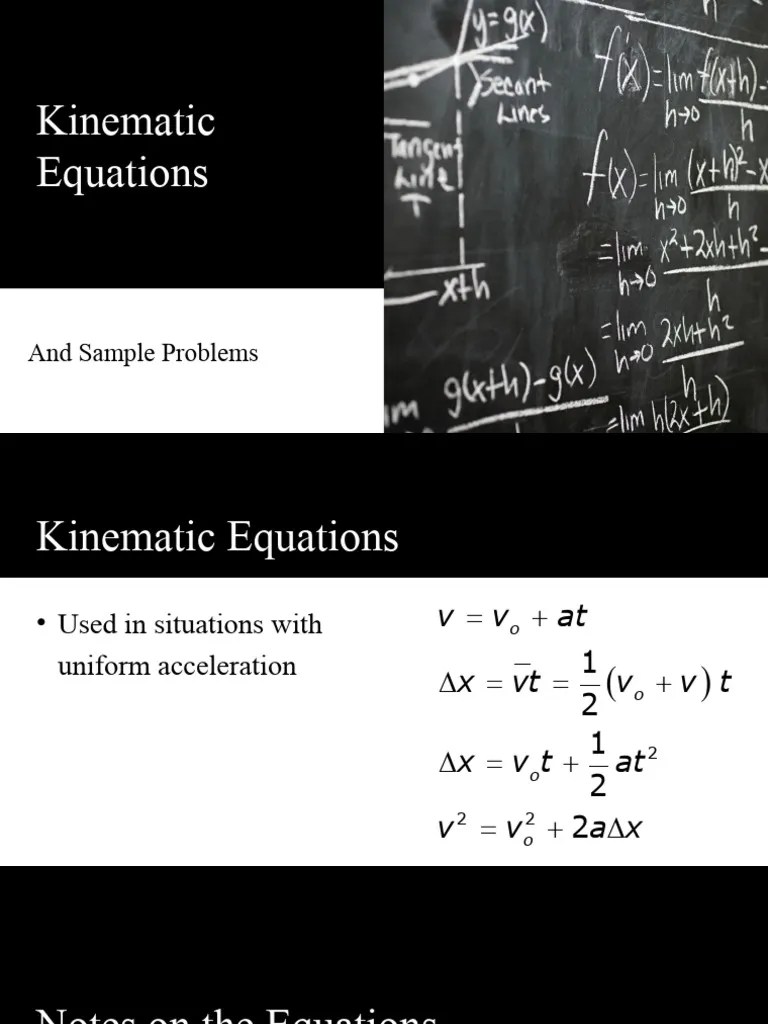 Kinematic Equation PDF Acceleration Velocity