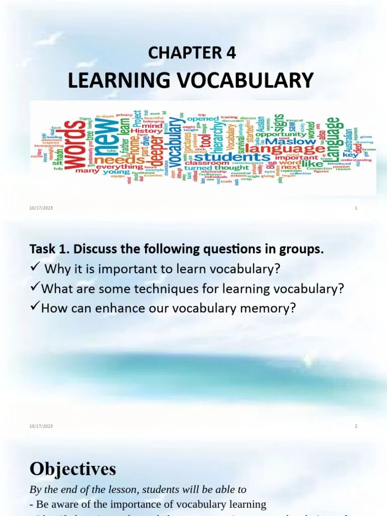 Chapter 4 Learning Vocabulary | PDF | Vocabulary | Linguistics
