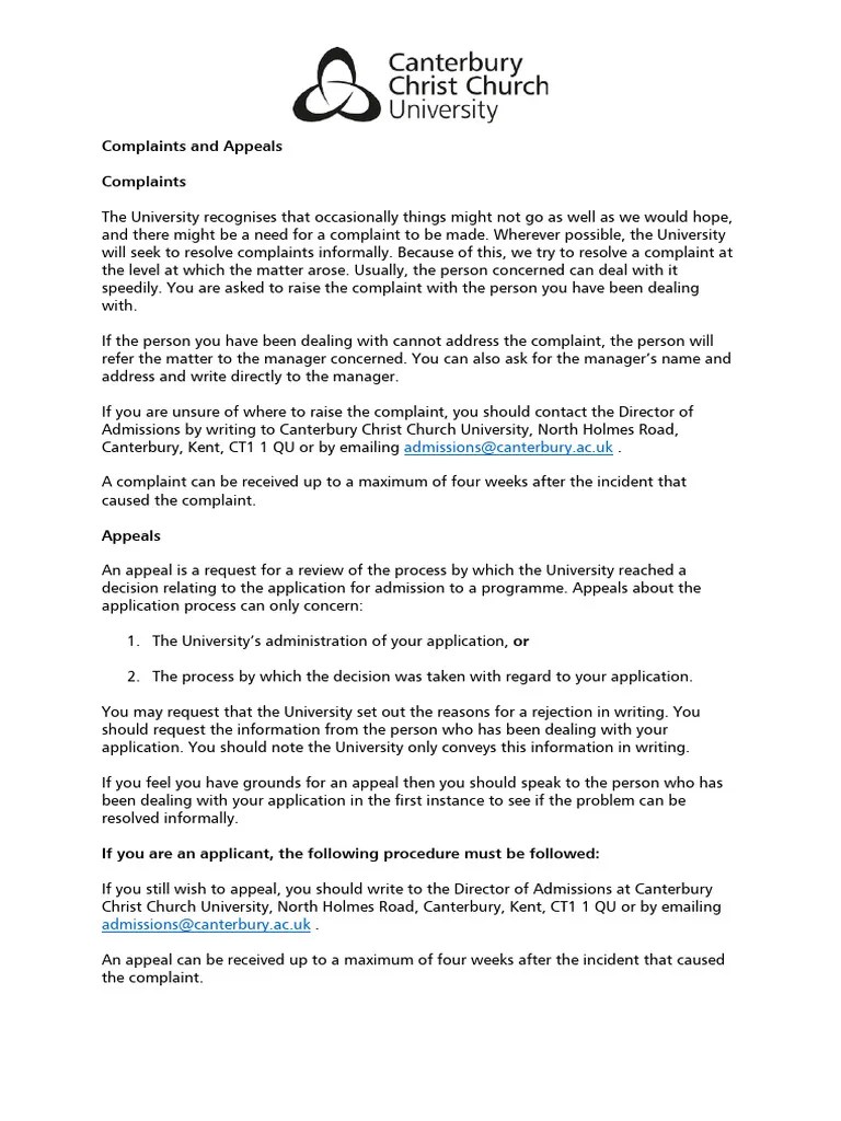 Complaints and Appeals PDF