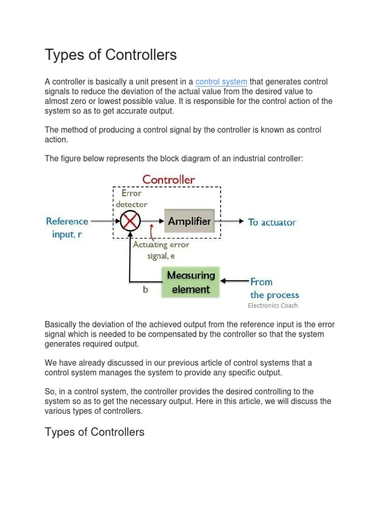 Types of Controllers PDF