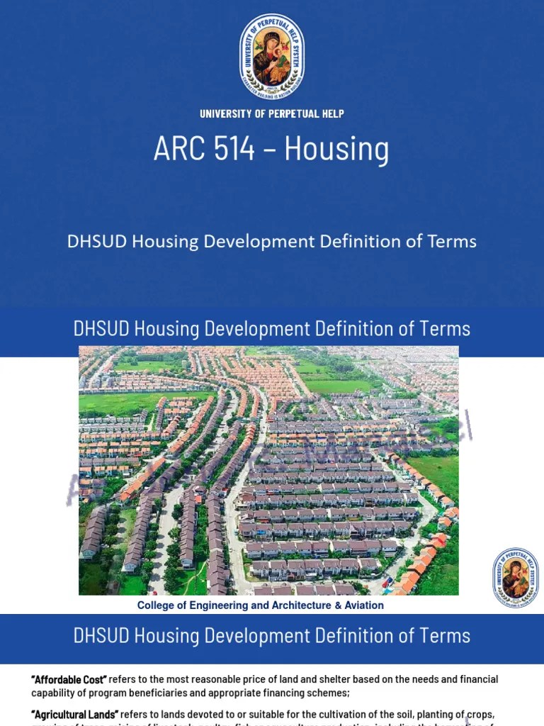 Lesson 2 Housing Development Definition of Terms Housing 1 1st SEM