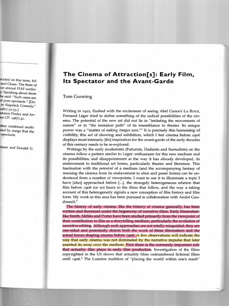 The Cinema of Attractions. Early Film, Its Spectator Anf The Avant