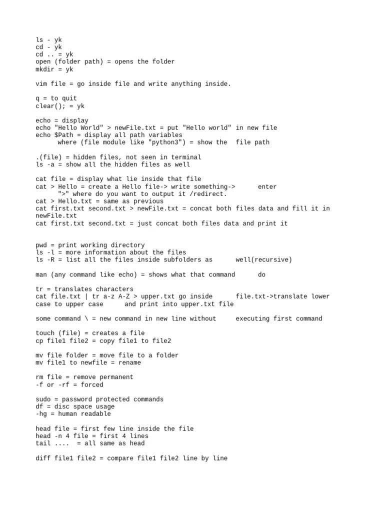 Linux Basic Commands PDF